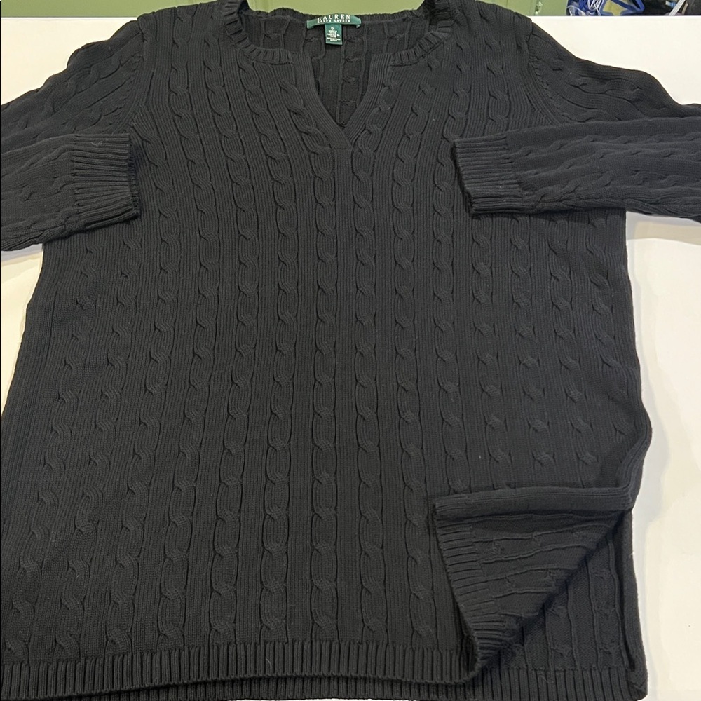 Ralph Lauren - xl, black cable knit‎ sweater tunic